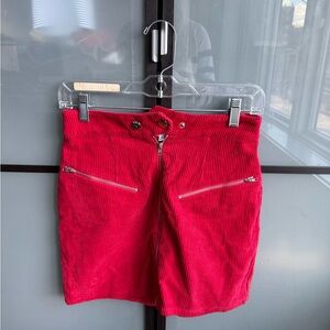 by the way. High Waist Red Corduroy Shorts